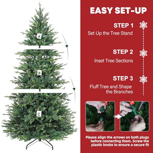 7.5 ft Prelit Christmas Tree with Realistic PE Foliage