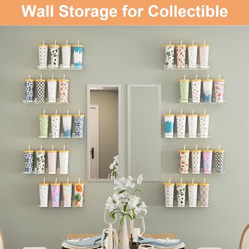 10 Pcs 15" Acrylic Shelves for Wall Display and Storage (10 Count)