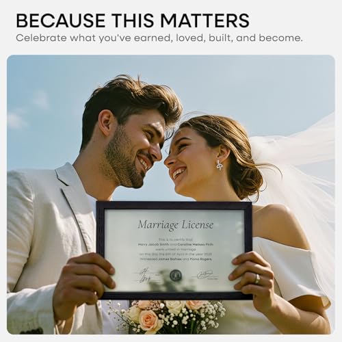 8.5x14 White Oak Marriage License Frame (2 Count)