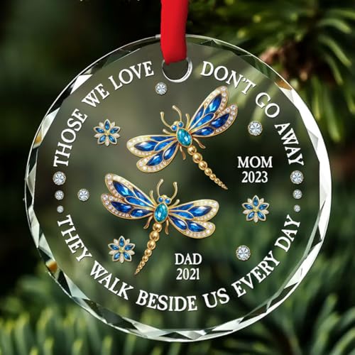 Walk Beside Us Personalized Glass Ornament