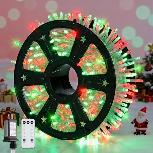 600 LED Red and Green Halloween String Lights Outdoor Clear Wire (168 Foot)