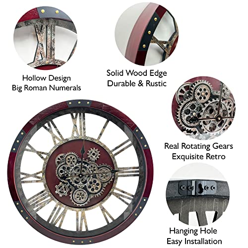 27" Original Moving Gears Wall Clock