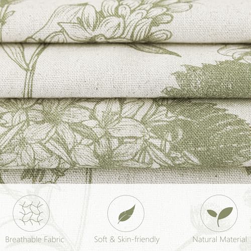 Set of 2 Linen Floral Throw Pillow Covers Vintage Accent Print Decorative Cozy Cushion Covers Farmhouse Boho Home Decor for Sofa Chair Couch Bedroom Living Room
