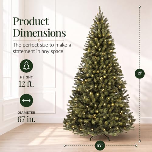12ft Artificial Christmas Tree with LED Twinkling Lights