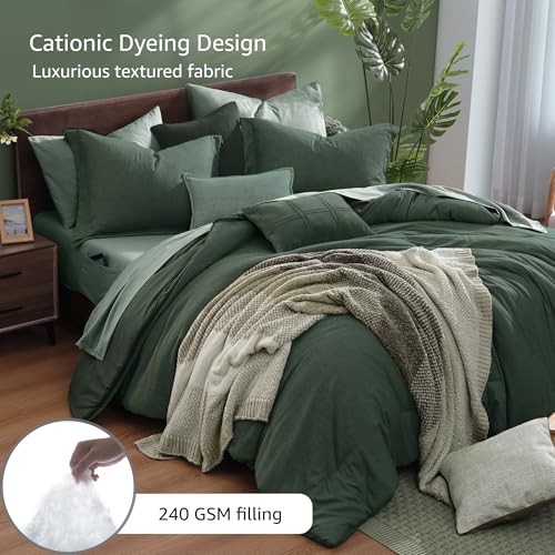 Super King Plus Comforter Set Deep Forest 7 Pieces Bed in a Bag