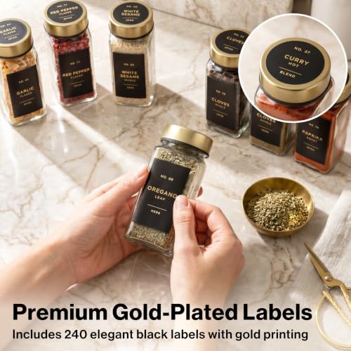 Glass Spice Jars with Label (24 Count)