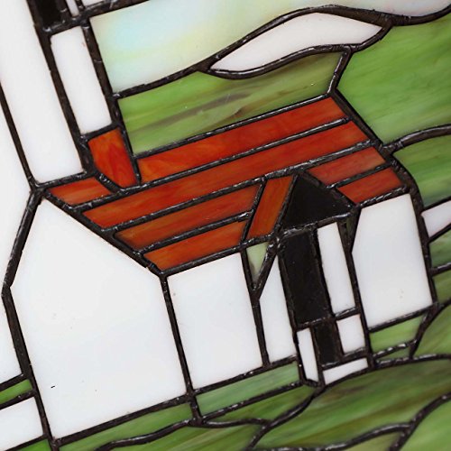 W10005 Pigeon Point Lighthouse Tiffany Style Stained Glass Window Panel with Hanging Chain