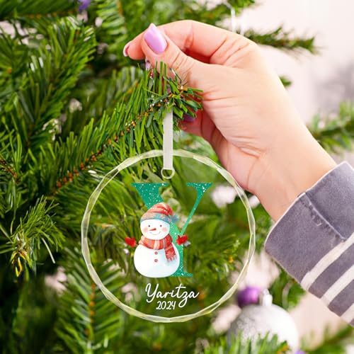 Personalized Christmas Ornaments with Initial Name