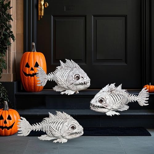 3 Pack Halloween Skeleton Decor Halloween Fish Tank Decorations (3 Count)