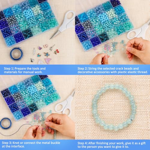 About 1200PCS 6mm Glass Beads Bracelet Making Kit (1200 Count)