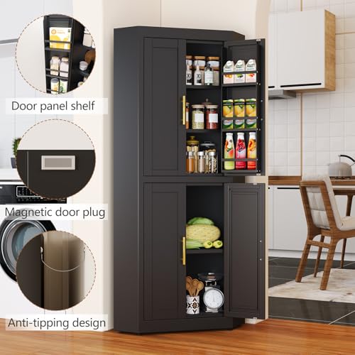 63" Metal Corner Kitchen Pantry Cabinet