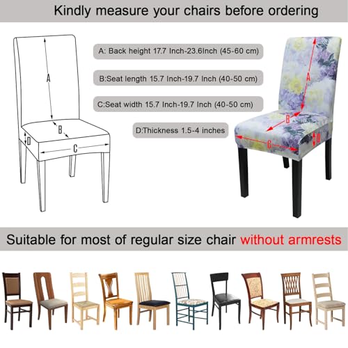 Pattern Chair Covers for Dining Room Set of 4