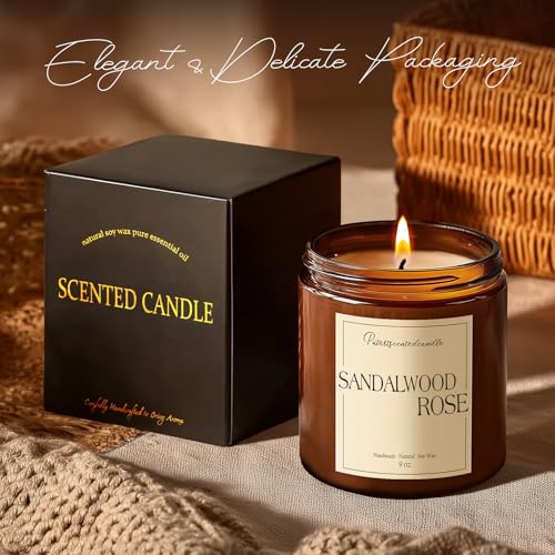 Sandalwood Rose Scented Candle for Home (14 Ounce)