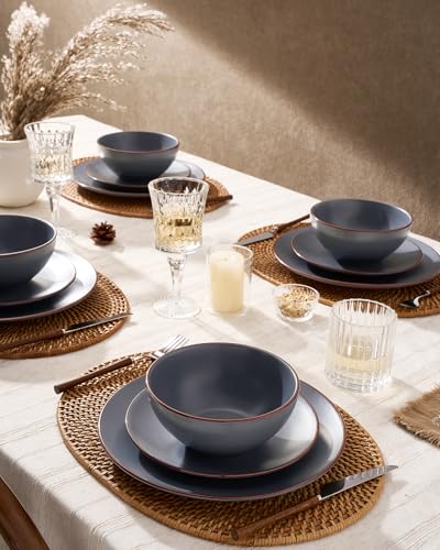Venus Ceramic Plates and Bowls Sets (18 Count)