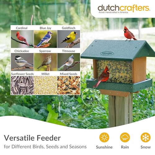 Poly Large Hopper Bird Feeder Post Mount for 4" x 4"
