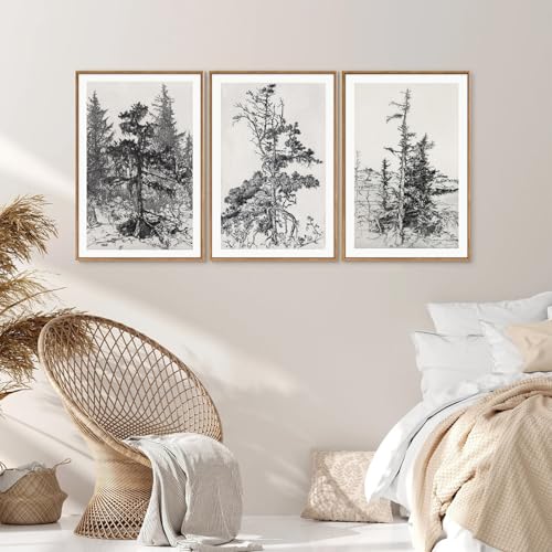 Vintage Tree Framed Wall Art Set (3 Count)