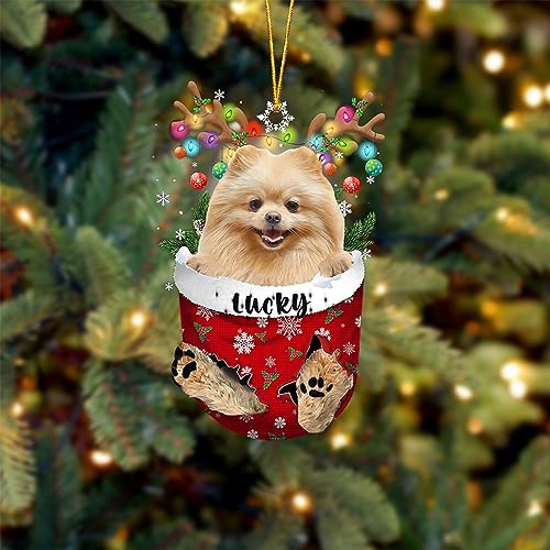 Cream Pomeranian Christmas Tree Ornament