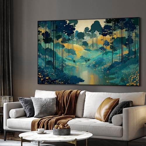 46"x72" Extra Large Framed Wall Art Whimsical Fantasy Forest