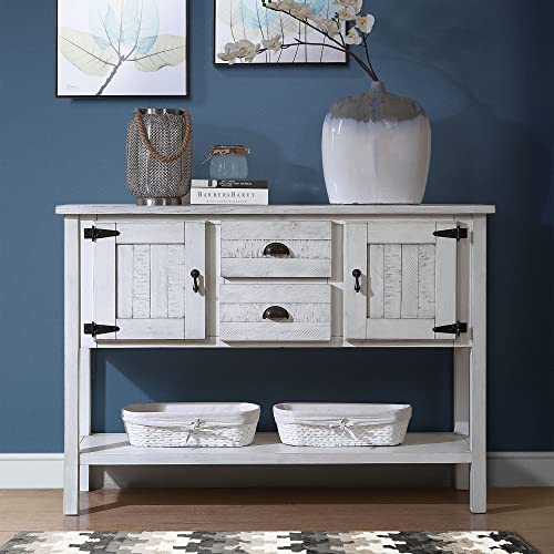 Solid Wood Console Table for Entryway Sofa Table with Drawers