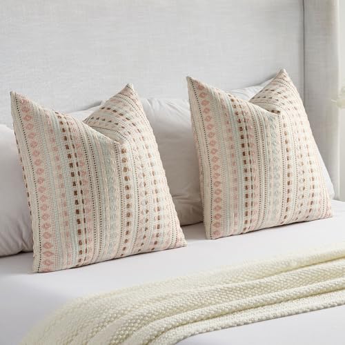 Pack of 2 Boho Throw Pillow Covers 18x18 Inch (2 Count)