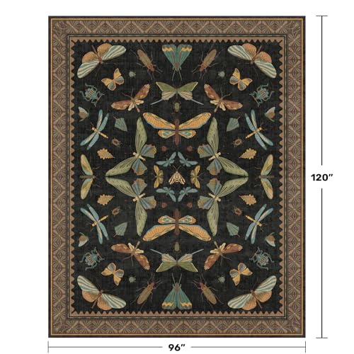 Black Washable Insect Area Rugs 8x10 for Living Room (80 Sq Ft)