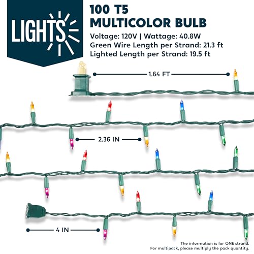Multicolor Christmas String Lights (200 Count)