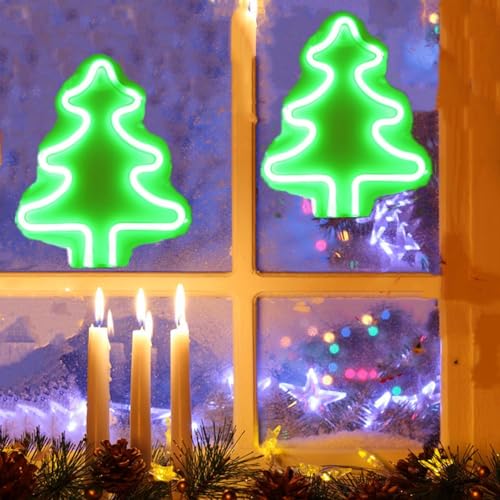 Christmas Tree Neon Light Signs for Bedroom Bedside Dorm Wall Decor