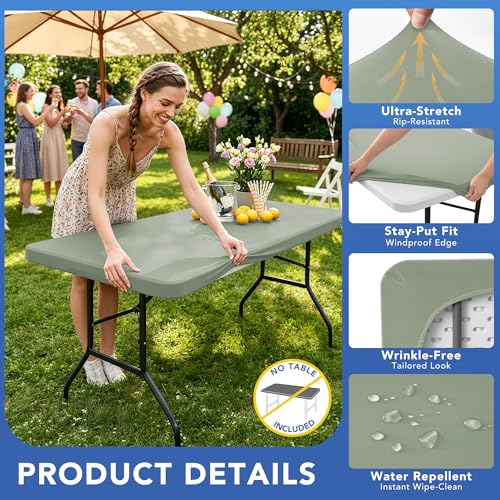 Fitted Tablecloth for 6 Foot Rectangle Tables (4 Count)