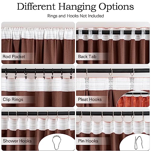 Fall Burnt Orange Velvet Blackout Curtains Pinch Pleat 52" Wx96 L