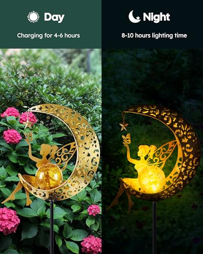 Solar Fairy Moon Garden Stake Light