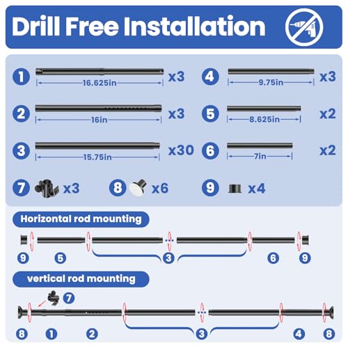 Room Divider No Drill Tension Curtain Rods Wall Divider for Room Separation