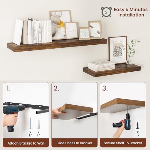 Deep Floating Shelves 60x12” Set of 1
