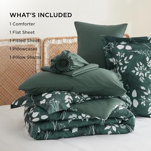 Floral Forest Green Comforter Set