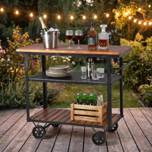 Industrial 3 Tier Rolling Utility Storage Cart Wine Beverage