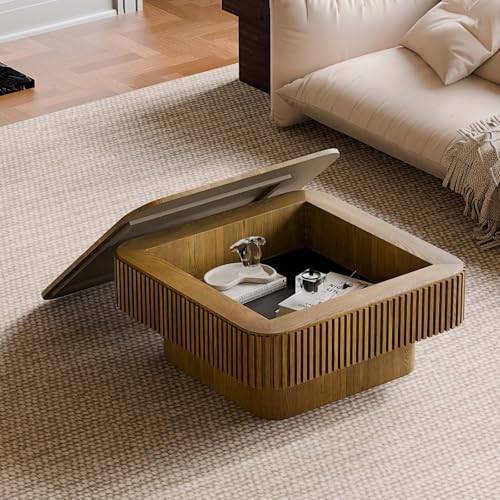 Square Small Coffee Table with Storage