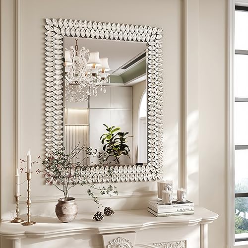 30"x40" Jeweled Luxury Rectangle Decorative Wall Mirror