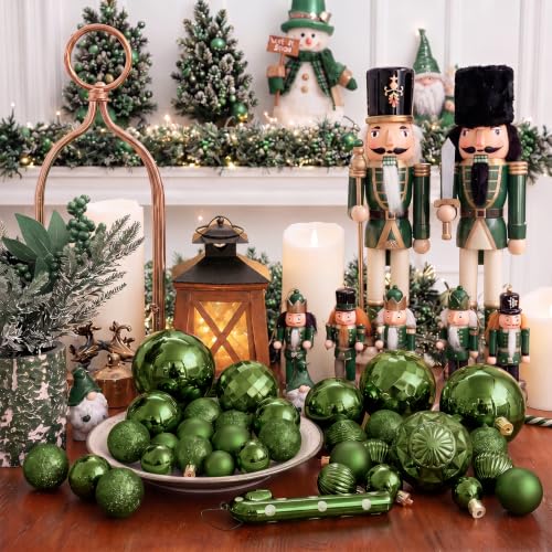 24ct Green Christmas Ball Ornaments for Tree Decorations (24 Count)