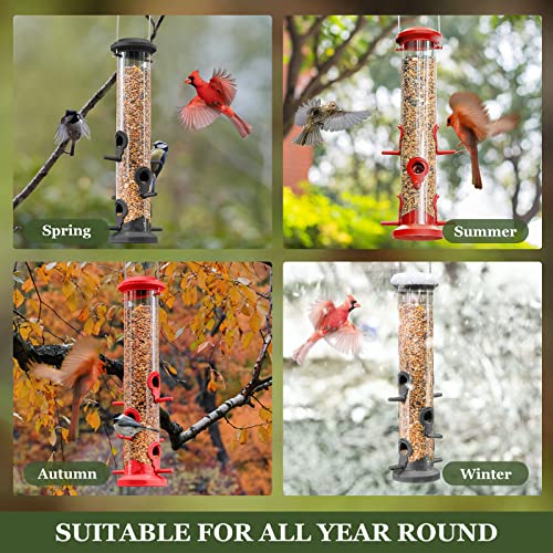 2 Pack Tube Bird Feeders for Outdoors Hanging