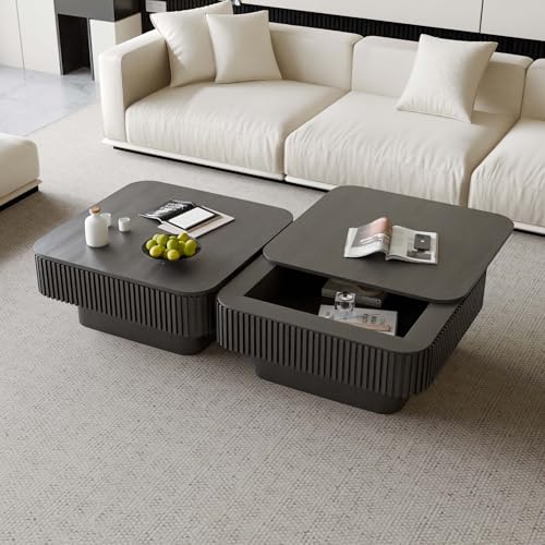 Square Small Coffee Table with Storage