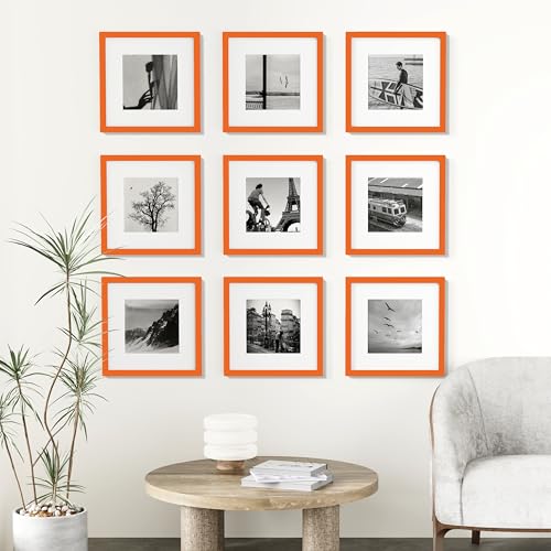 12x12 Picture Frames Set of 9 for Wall Mounting (9 Count)