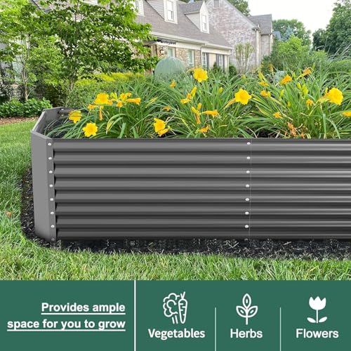 8×4×2 ft Galvanized Raised Garden Bed Kit