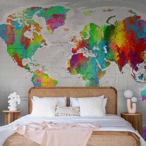 Wall Mural World Map 79x55 in (30.13 Sq Ft)