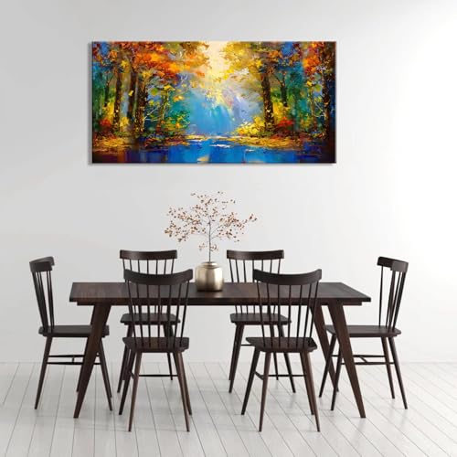 Beautiful Colorful Forest Scenery Landscape Wall Art Decor Artwork for Bedroom Living Room