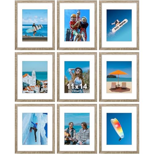 11x14 Picture Frames Set of 9 for Wall Mounting (9 Count)