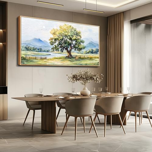 Large Farmhouse Wall Decor For Living Room Wall Art For Bedroom Office Decor Green Tree Ink