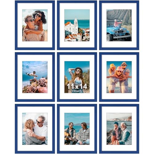11x14 Picture Frames Set of 9 for Wall Mounting (9 Count)
