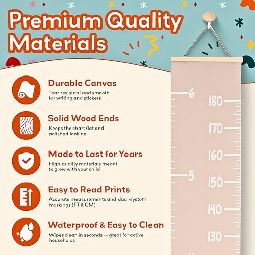 Height Chart for Kids Customizable Kids Height Wall Chart with Stickers