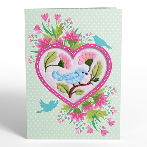 Lively Bluebird Felt Charm Card