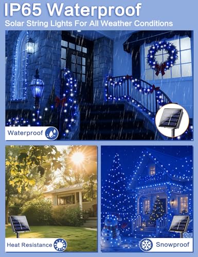 Solar Christmas String Lights Outdoor 2Pack 200LED (80 Foot)