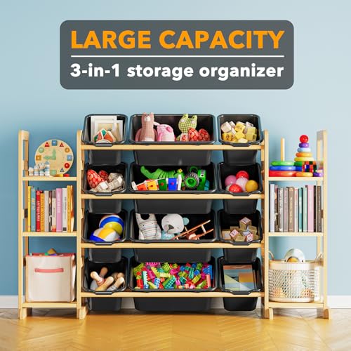 Toy Storage Organizer with 6 Shelves and 12 Bins